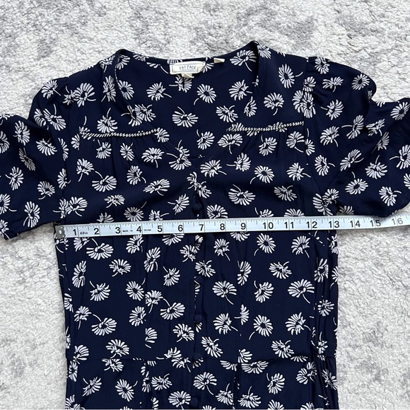 Fat Face Midi Dress Francis Daisy Floral Navy Blue Button Front Ditzy Modest 2 - Picture 10 of 13